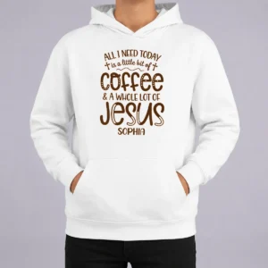 Nice Whole Lot Of Jesus Hoodie in dark color with front graphic print, displayed on a neutral background