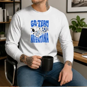 Awesome Snoopy Go Team Argentina World Cup 2026 Long Sleeve Shirt