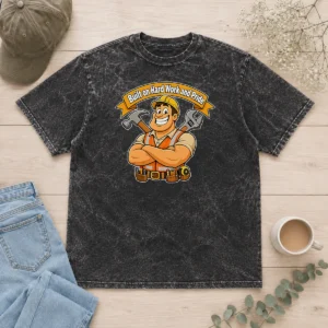 Nice Labour Day Proud Worker Cartoon For Hardworking Heroes Washed T-Shirt