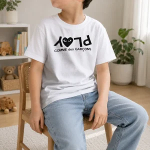 Top Comme Des GarçOns Play Logo Fashion Kids T-Shirt