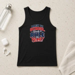 Nice Funny Back To School Pride Typography tank top with colorful text design on front