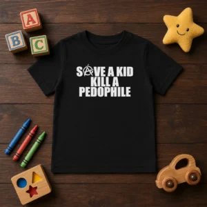 Good Save A Kid Kill A Pedophile Anarchy Symbol Message Kids T-Shirt