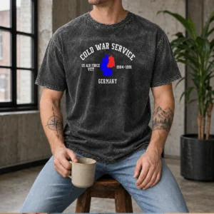 Awesome Cold War Service Air Force Veteran Germany 1984 1991 washed t shirt front view