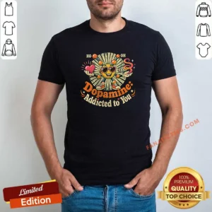 Official Dopamine Addicted To You Vintage Love Molecule shirt in classic fit with retro design on front