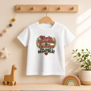 Funny Grandparents Day Typography Thanks For Family Gratitud Kids T-Shirt