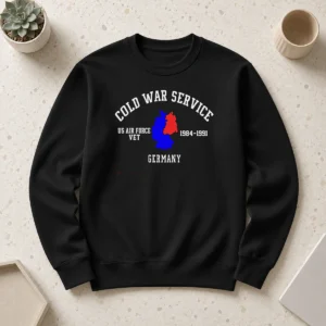 Nice Cold War Service Air Force Veteran Germany 1984 1991 Sweater in dark gray with military-themed print