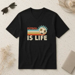 Official Futbol Is Life Football Vintage V-Neck Shirt