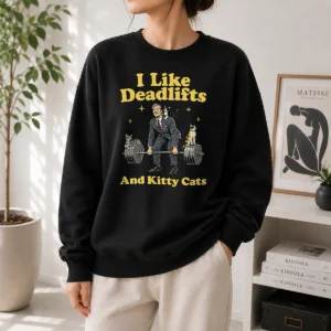 Pretty Deadlifts And Kitties Businessman Sweater