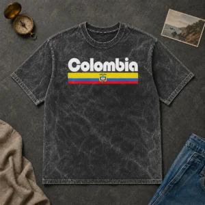 Nice Colombia Flag Colombian Pride South America Washed T-Shirt