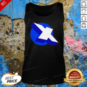 Top Funny X Logo On Blue Circle Symbol Logo Tank Top