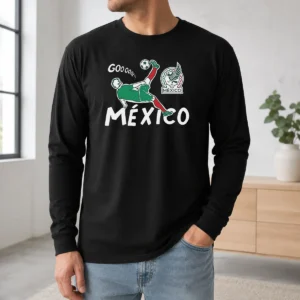 Official Mexico Soccer Gooool Gooooal Bicycle Kick Sport Fan Mexican National Team Long Sleeve Shirt