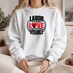 Awesome Labor Is Love Made Visible Silhouette Sweater
