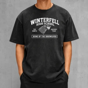 Premium Winterfell High School Geek Washed T-Shirt