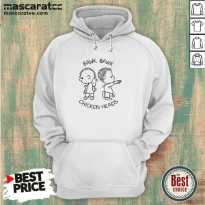 Good Bawk Bawk Chicken Heads Peanuts Charlie Hoodie in charcoal gray, front view with kangaroo pocket and drawstring hood