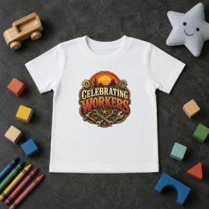 Premium Celebrating Workers Labour Day Western Vintage Kids T-Shirt