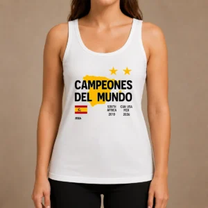 Top Spain Campeones Del Mundo 2010 South Africa And 2026 World Cup Tank Top