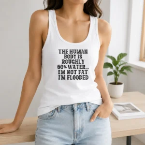 Awesome The Human Body Is Roughly 60 Percent Water I'M Not Fat I'M Flooded Tank Top