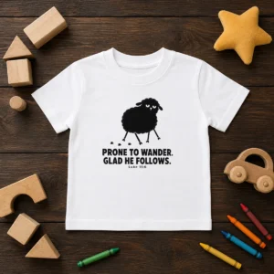 Official Prone To Wander Glad He Follows Kids T-Shirt