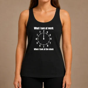 Funny Pretty What I See At Work When I Look At The Clock Fuck This Shit Tank Top