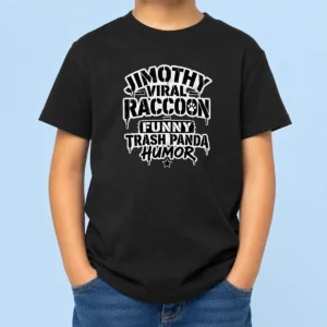 Top Jimothy Viral Raccoon Funny Trash Panda Stencil Kids T-Shirt