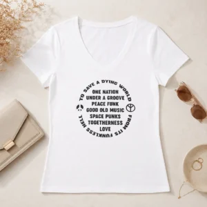 Premium To Save A Dying World One Nation Under A Groove Peace Funk Good Old Music V-Neck Shirt