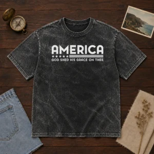 Funny God Shed His Grace On Thee Washed T-Shirt