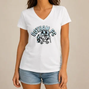 Top Nice Kid'S Gotham FC Soccer Player Grey V-Neck Shirt
