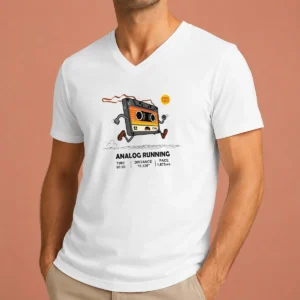 Nice Analog Running V-Neck Shirt