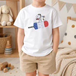 Nice Hot Snoopy And Woodstock Fourth Of July Patriotic Rocket Pop ICE Cream Parody Kids T-Shirt