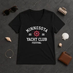 Official Minnesota Yacht Club Festival 2026 Badge V-Neck Shirt