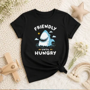 Nice Shark Grinning Friendly Until Hungry Kids T-Shirt