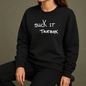 Official Awesome Suck It Trebek Chalk Text Sweater
