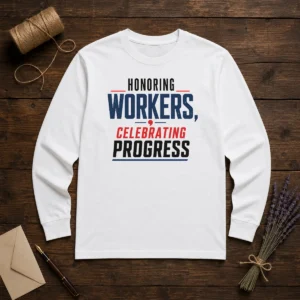 Awesome Labour Day Celebration Honoring Workers Minimalist Long Sleeve Shirt
