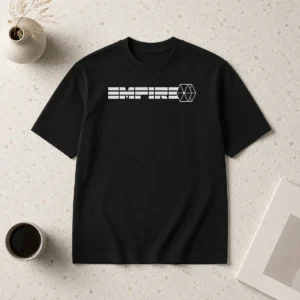 Original Awesome Empire Hexagon Logo t shirt in black, featuring a bold hexagon emblem on the chest