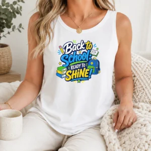 Good Official Back To School Ready To Shine Typography Tank Top