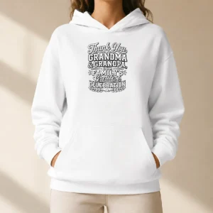 Top Original Family Celebration Thank You Grandma Grandpa Line Art Hoodie