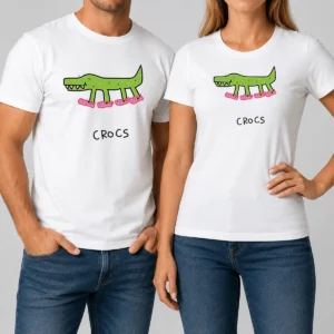 Awesome Funny Crocs Crocodile Wearing Pink Shoes Drawing