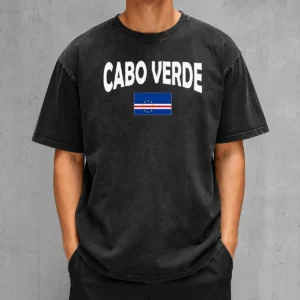 Awesome Flag Of Cabo Verde Washed T-Shirt