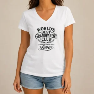 Hot Nice Grandparents Day Worlds Best Club Line Art V-Neck Shirt
