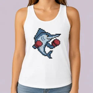 Pretty Miami Marlins Mascot Wearing Gloves El Caballo Pixel Style Tank Top
