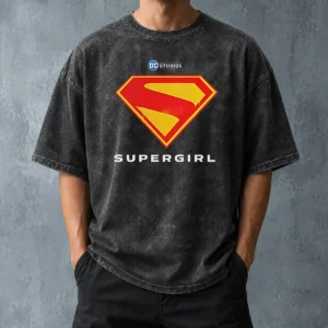 Awesome Supergirl DC Studios Logo Washed T-Shirt