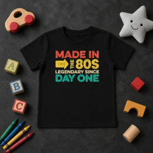 Funny Made In The 80s Legendary Since Day One Kids T-Shirt