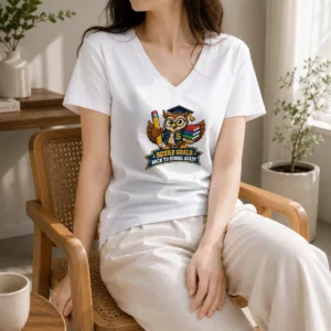 Official Back To School Owl Mascot Squad V-Neck Shirt