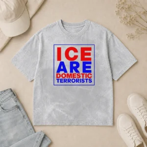Official ICE Are Domestic Terrorists Washed T-Shirt