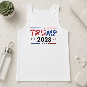 Good Happy Trump 2028 Patriotic Stars And Stripes Tank Top