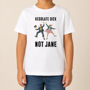 Nice Top Regulate Dick Not Jane Jumping Kids T-Shirt