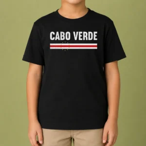 Premium Cabo Verde Flag National Pride Kids T Shirt in vibrant colors, featuring the national flag on a comfortable cotton fabric