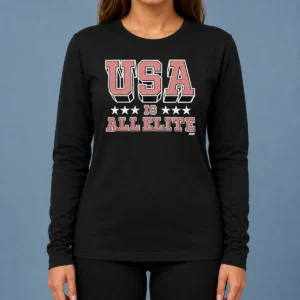 Nice Premium USA Is All Elite AEW Wrestling Promotional Logo Long Sleeve Shirt