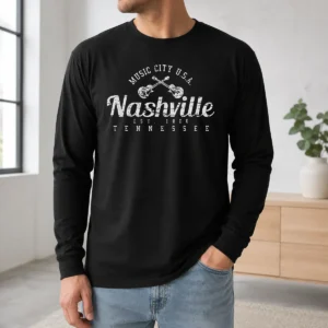 Pretty Nashville Tennessee Country Music USA Long Sleeve Shirt