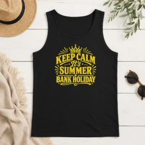 Nice Original Summer Bank Holiday Keep Calm Line Art Tank Top